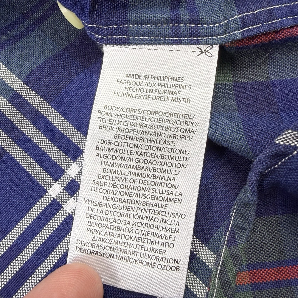 Ralph Lauren Shirt Mens 3xb Green Blue Red Plaid Oxford Flesh Pony Preppy Casual - Picture 9 of 12